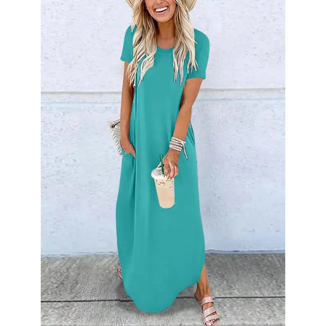 RELNA™ – Lässiges Sommer-Maxikleid mit Rundhalsausschnitt