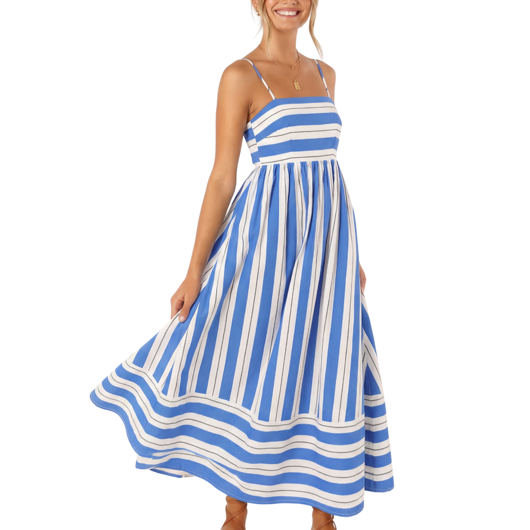 TAYLA™ – Lässiges gestreiftes Cami Maxikleid
