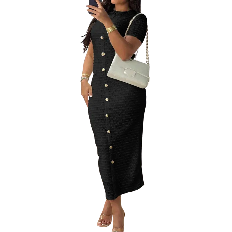 BRONWYN™ – Klassisches Kleid mit Reißverschluss hinten und Zierknöpfen