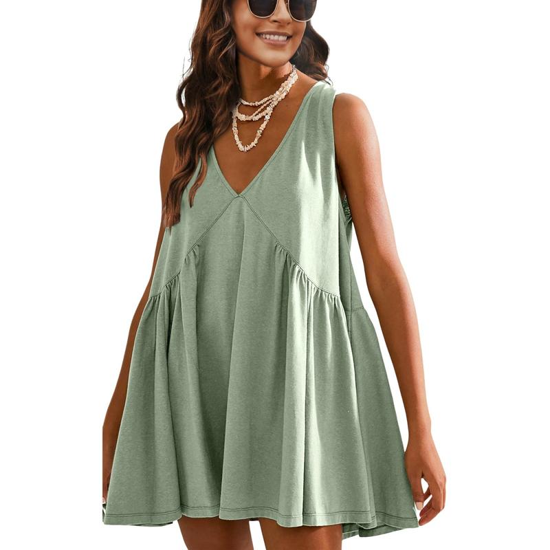 DANNA™ - Legeres Damen-Tanktop-Kleid mit V-Ausschnitt und ausgestelltem A-Linien-Schnitt