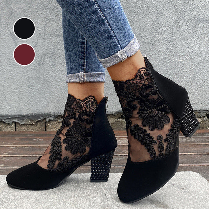 JOLIE™ – Elegante Spitzenstiefeletten mit Absatz