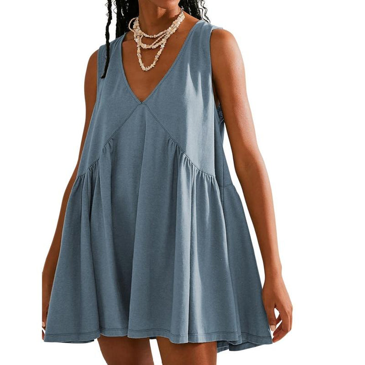 DANNA™ - Legeres Damen-Tanktop-Kleid mit V-Ausschnitt und ausgestelltem A-Linien-Schnitt