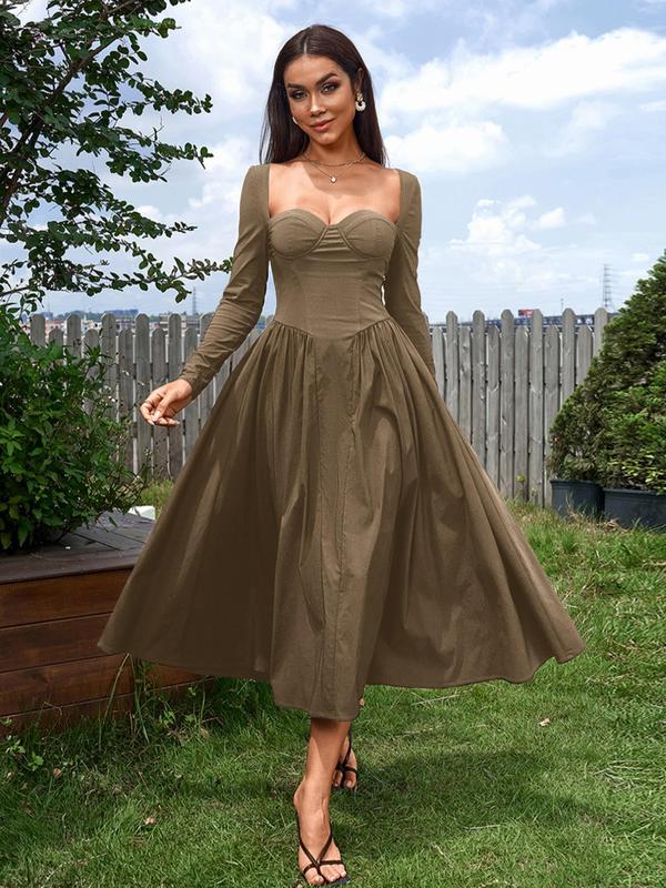 HOLLY™ - Elegantes A-Linien-Kleid mit gerafftem Rückenausschnitt und herzförmigem Ausschnitt für Partys