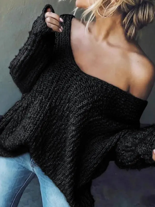 TELIKA™ - Bequemer Langarmpullover mit überschnittenen Schultern