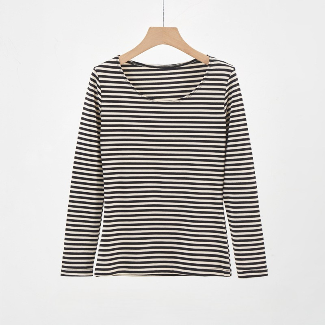 EVANTHIA™ – Lässiges gestreiftes Slim-Fit Langarmshirt