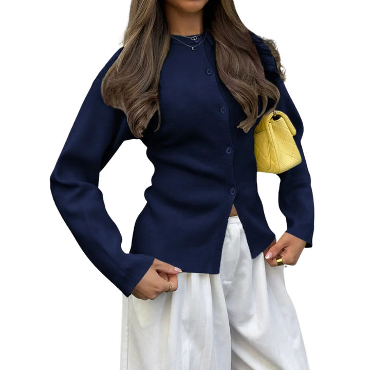 LIZEL™ – Schmal geschnittene Strickjacke mit langen Ärmeln