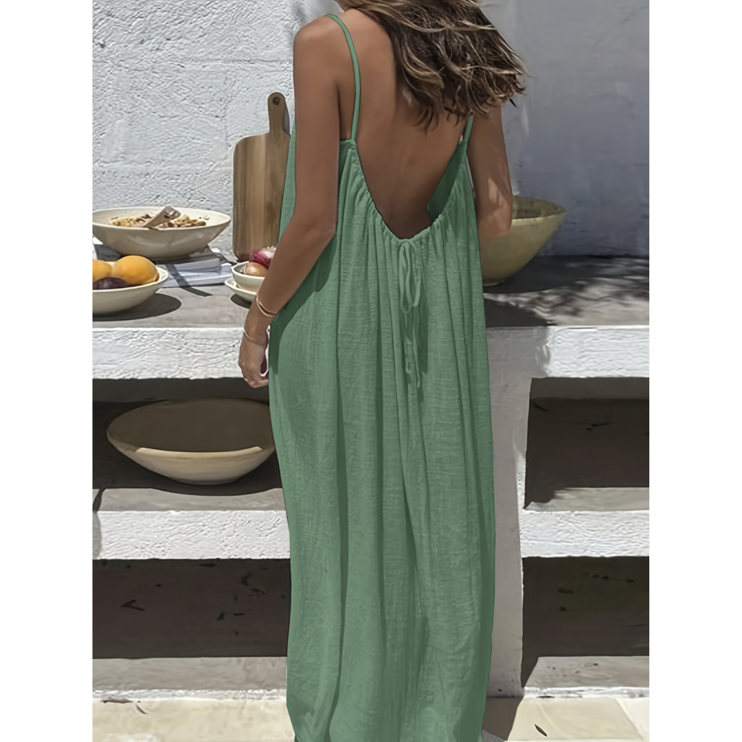 AFILA™ – Lässiges rückenfreies Cami-Sommerkleid