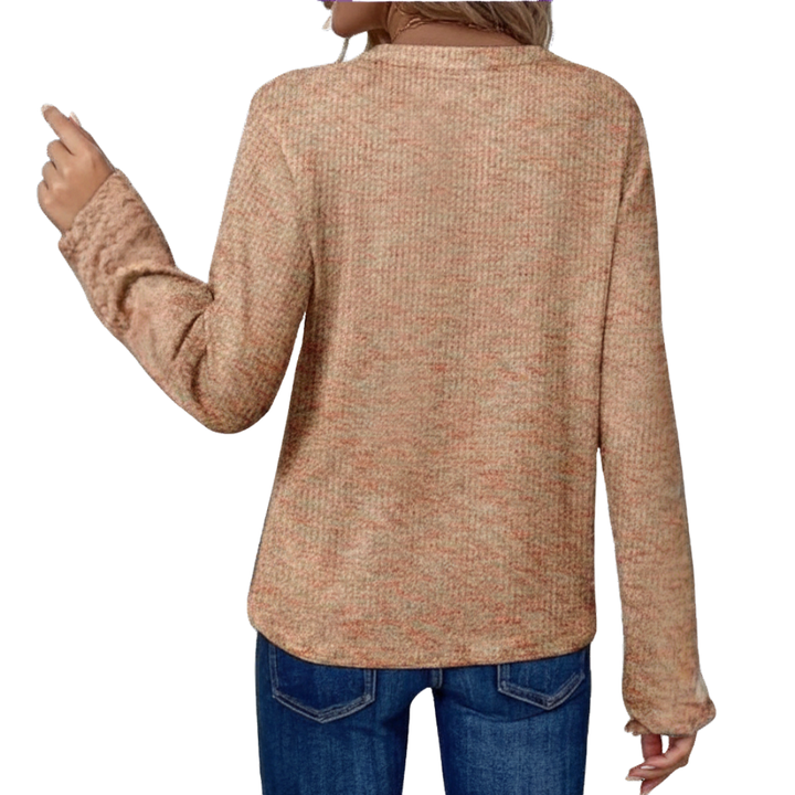 BRIALLEN™ – Kuscheliges V-Ausschnitt Waffelstrick-Top