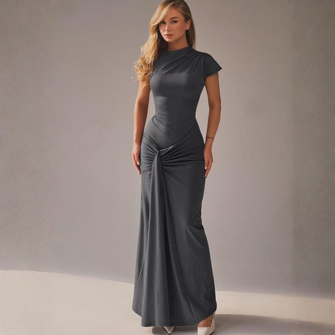 LOLA™ – Elegantes Wickelkleid mit Raffungen – Figurbetontes Abendkleid