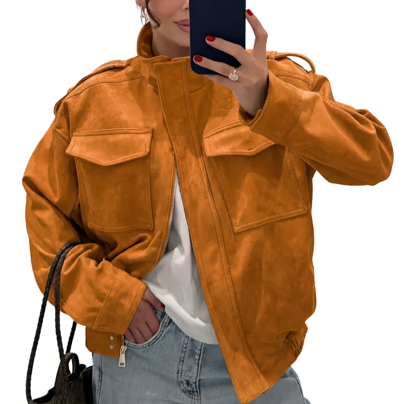 LEXIE™ – Raffinierter Chic Stehkragen Langarm Jacke