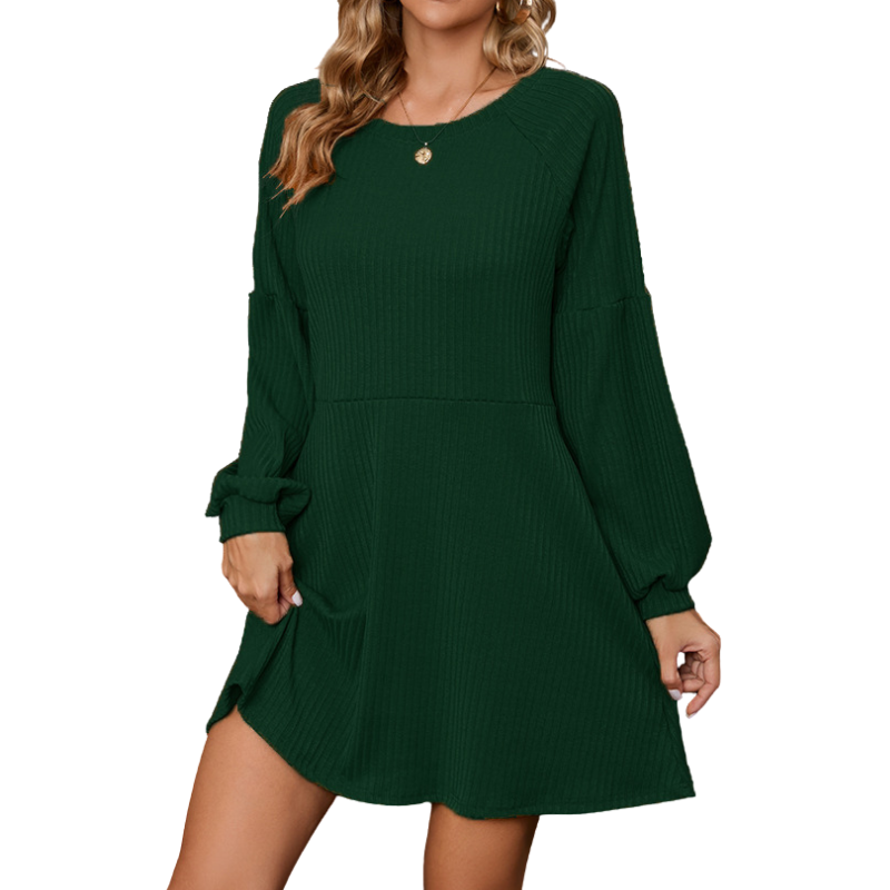 SANDY™ – Elegantes geripptes Langarmkleid