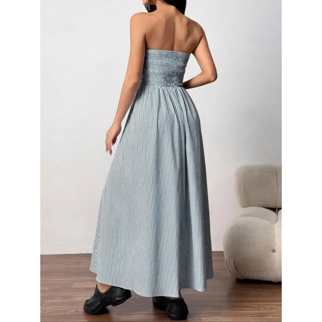 TRELLY™ – Klassisches gestreiftes Sommer Maxikleid mit Bandeau-Oberteil