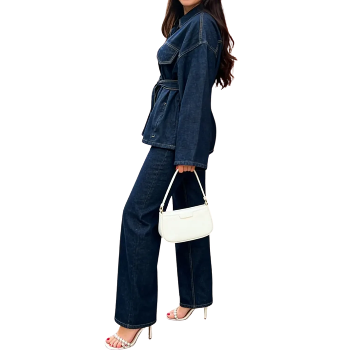 DELVINE™ – Lässige Jeansjacke in Dunkelwaschung