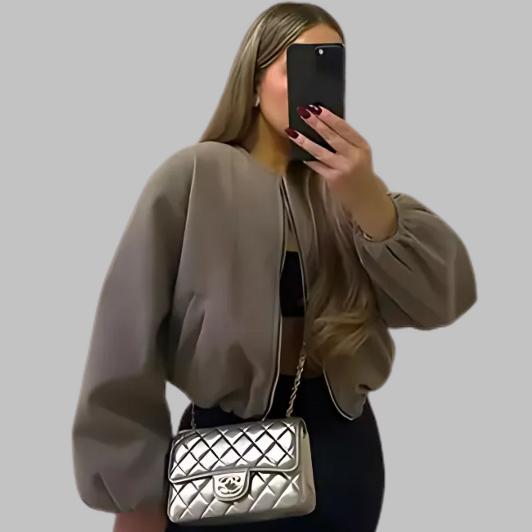 DHANE™ – Schickes Langarm-Crop-Top mit Reißverschluss