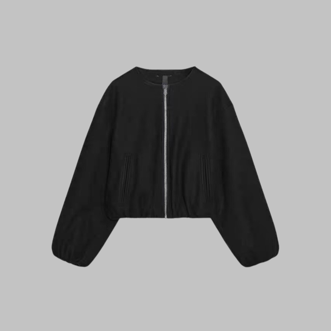 OVALIE™ - Schicke Langarm-Crop-Top-Jacke mit Reißverschluss