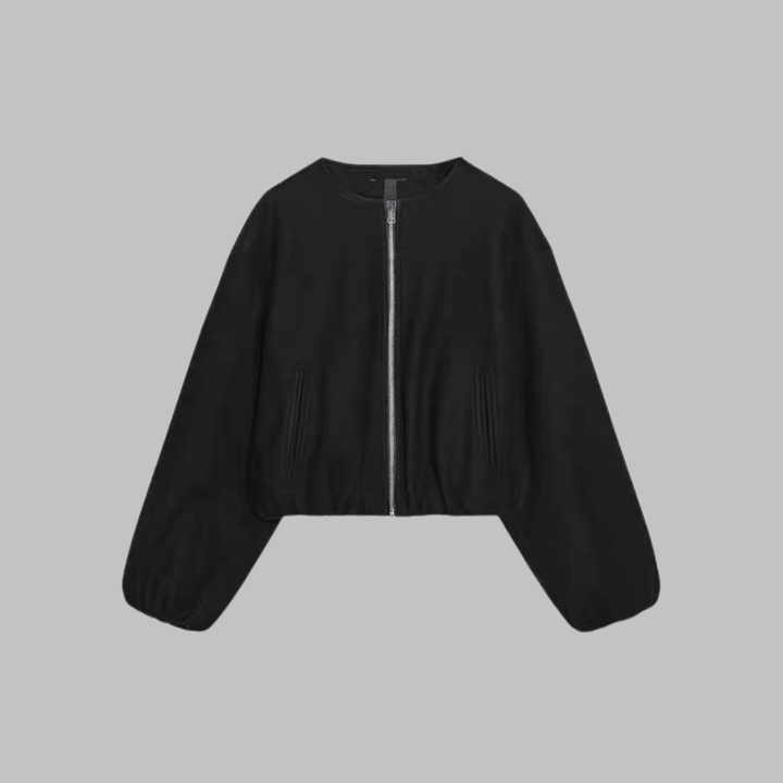 OVALIE™ - Schicke Langarm-Crop-Top-Jacke mit Reißverschluss