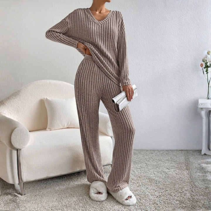 ENLINS™ – Freizeit-Set mit langärmligem V-Ausschnitt und Hose
