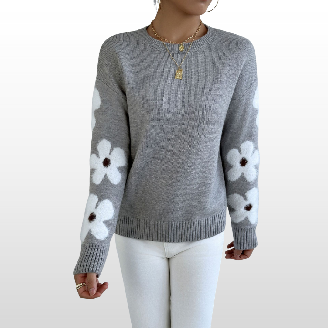 ZOEY™ - Rundhals-Pullover mit Blumenmuster für Herbst/Winter
