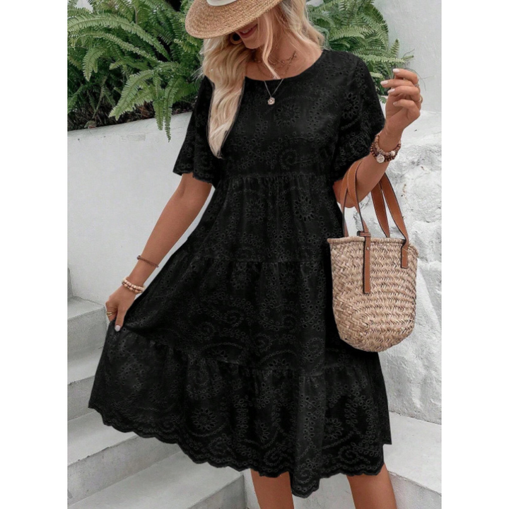 RAEMI™ – Elegantes Boho-Sommerkleid mit Rundhalsausschnitt