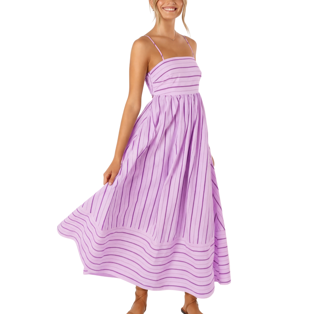 TAYLA™ – Lässiges gestreiftes Cami Maxikleid