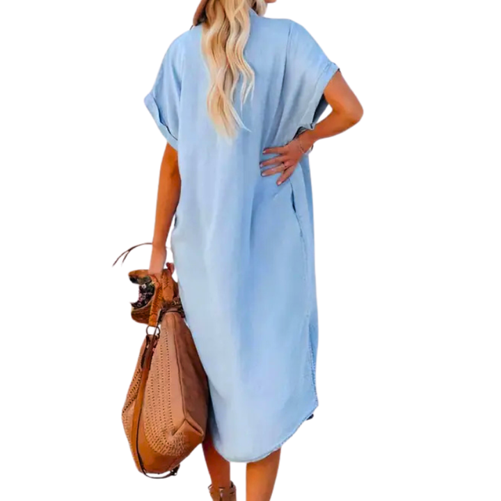 ADA™ – Müheloses lockeres Midi-Hemdblusenkleid