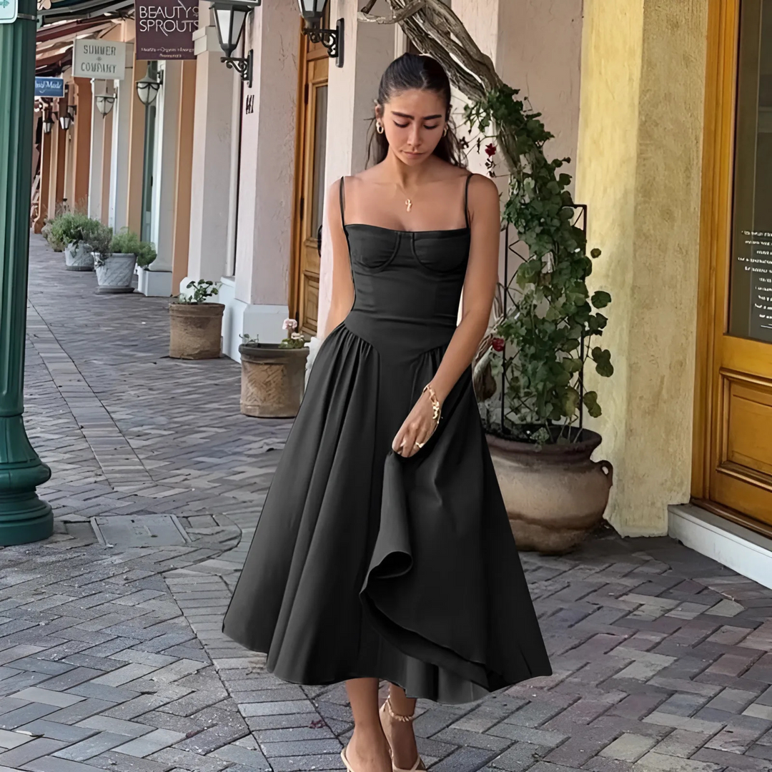 TRENTA™ – Schickes Spaghetti-Träger Bodycon Midikleid