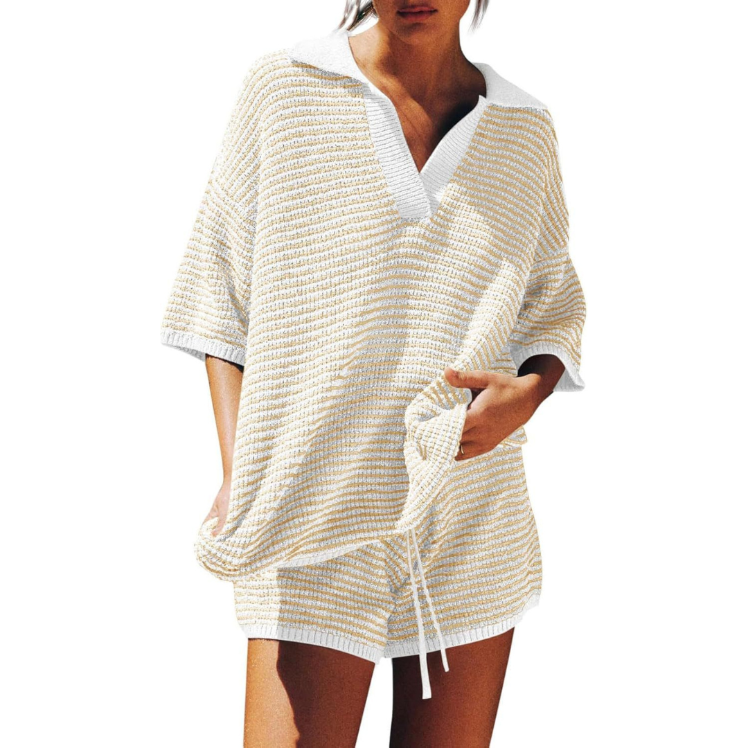 CONNY™ – Lässiges gestreiftes Strick-Zweiteiler-Set für den Sommer