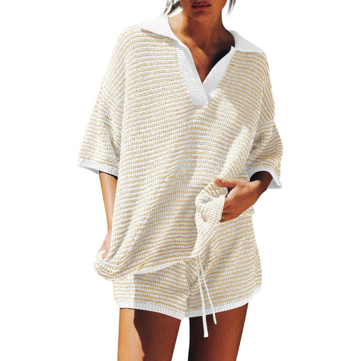 CONNY™ – Lässiges gestreiftes Strick-Zweiteiler-Set für den Sommer