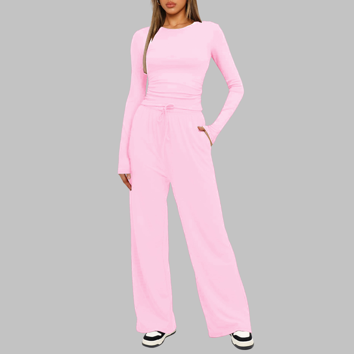 JANNY™ - Freizeit-Set aus Langarm-Top und Hose mit weitem Bein