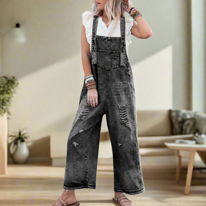 CARMELITA™ – Verstellbarer Vintage-Wash Jumpsuit