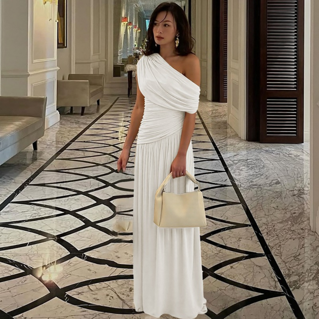 SHINA™ – Elegantes, schulterfreies Abend-Maxikleid