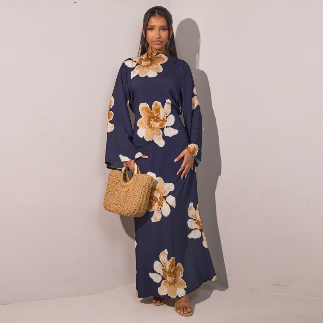 ALON™ – Dezentes florales Maxikleid mit lockerer Passform