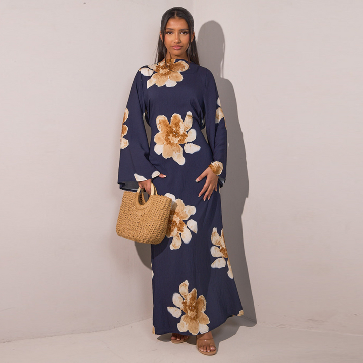 ALON™ – Dezentes florales Maxikleid mit lockerer Passform
