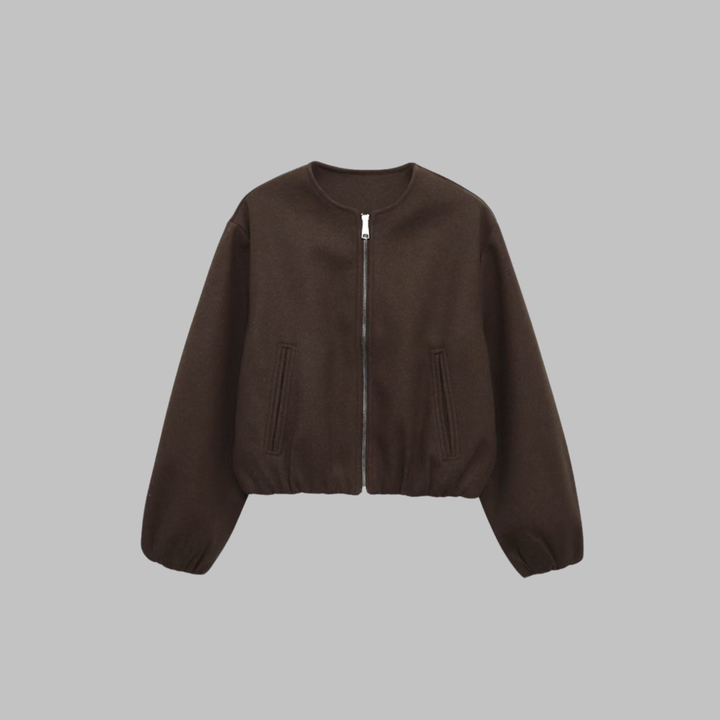 OVALIE™ - Schicke Langarm-Crop-Top-Jacke mit Reißverschluss