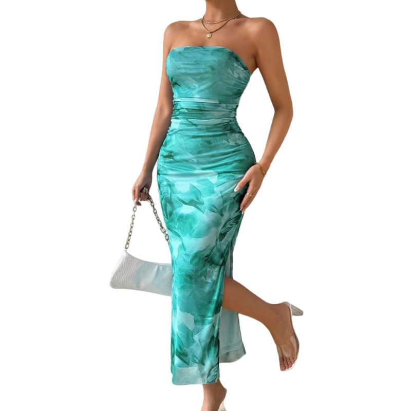 MINA™ – Modernes ärmelloses gerafftes Maxikleid