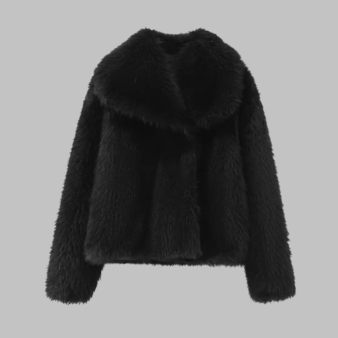 TATSULOK™ - Eleganter, langärmliger, flauschiger Mantel mit Kragen