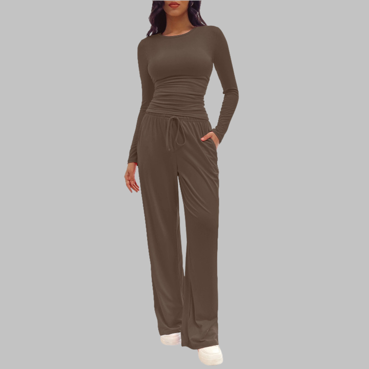 JANNY™ - Freizeit-Set aus Langarm-Top und Hose mit weitem Bein