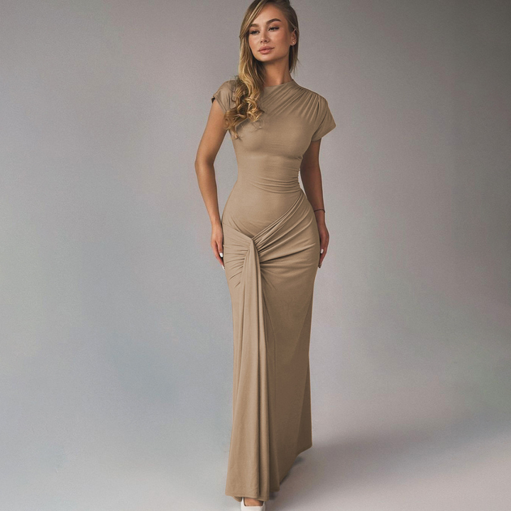 JARA™ – Elegantes gerafftes Bodycon Wickel-Maxikleid