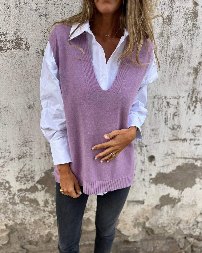 EVELYN™ - Stylischer Strickpullover (Westen-Stil)