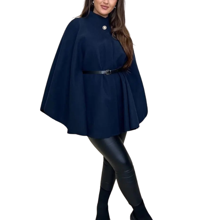 EDEN™ – Stylischer Cape-Mantel mit Gürtel und hohem Kragen