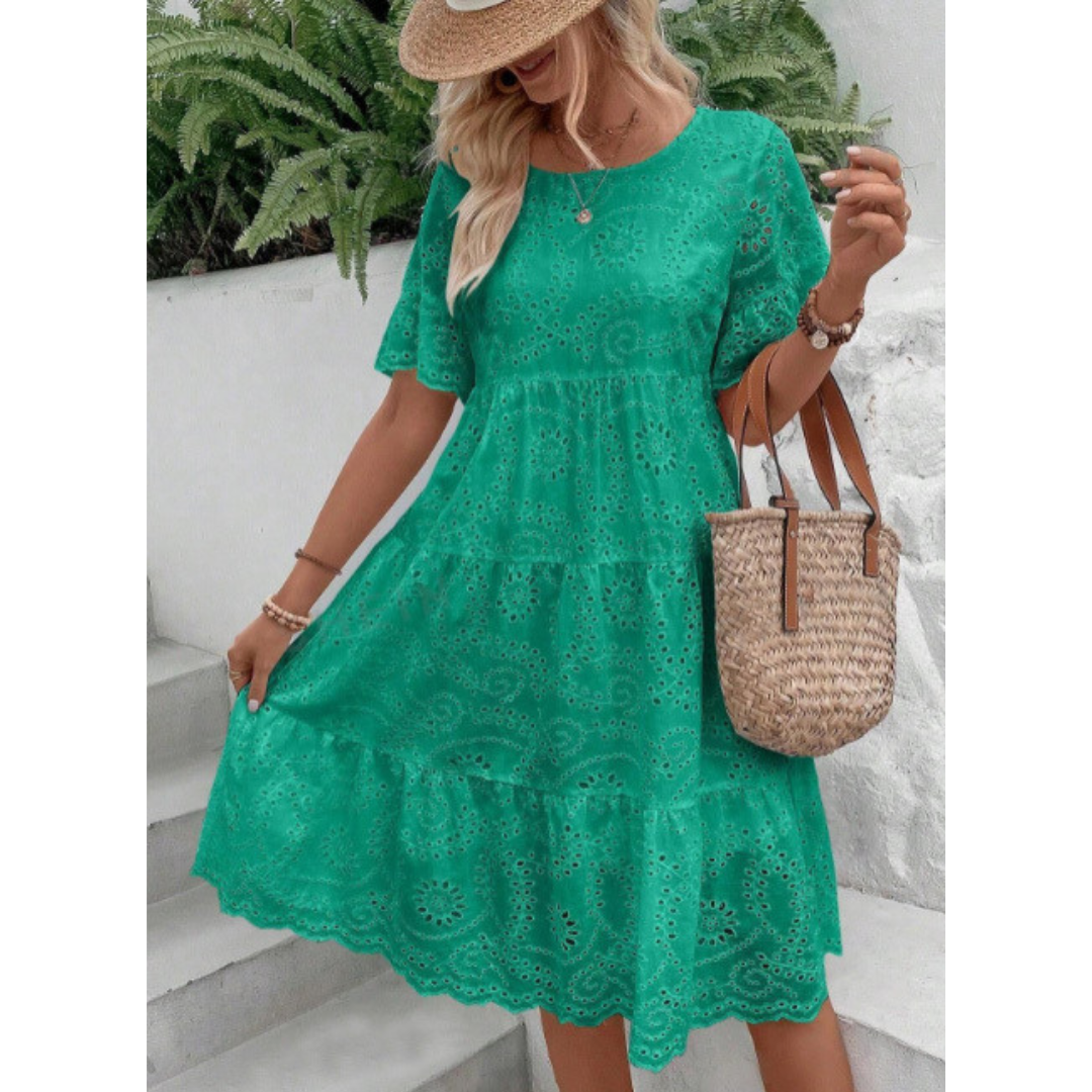 RAEMI™ – Elegantes Boho-Sommerkleid mit Rundhalsausschnitt