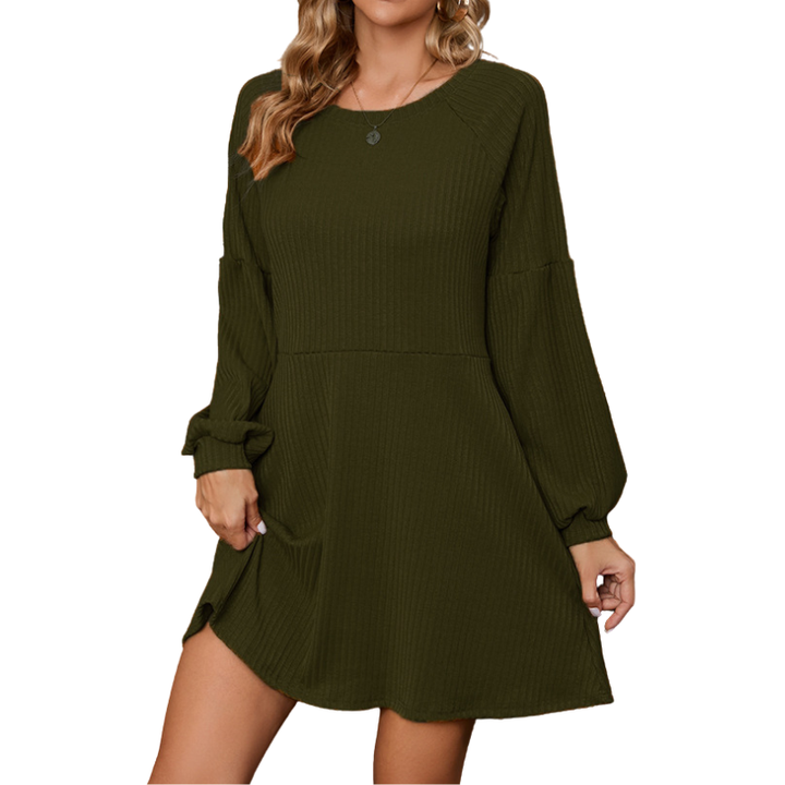 SANDY™ – Elegantes geripptes Langarmkleid