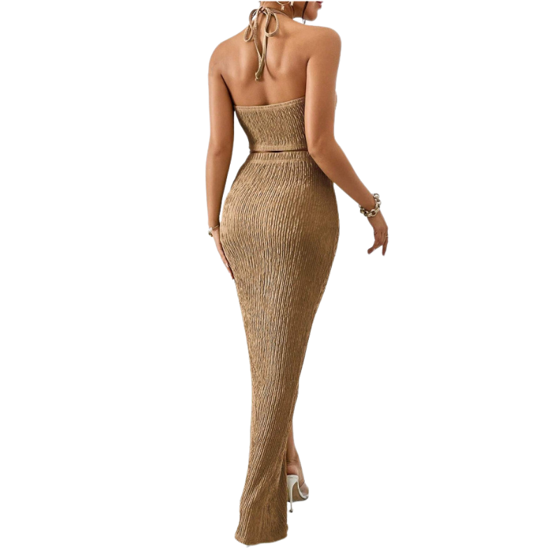 ADIE™ – Schickes Crop Top und Rock-Set mit geschlitztem Saum