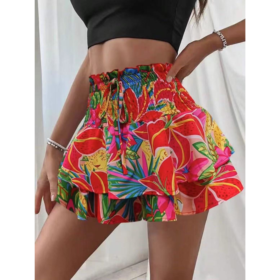LUNINGNING™ – Leichter geraffter, mehrlagiger Sommer-Skort