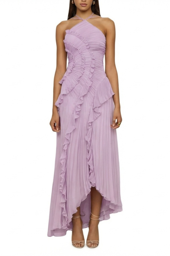 JENNIE™ – Elegantes, vom Lotus inspiriertes Neckholder-Maxikleid