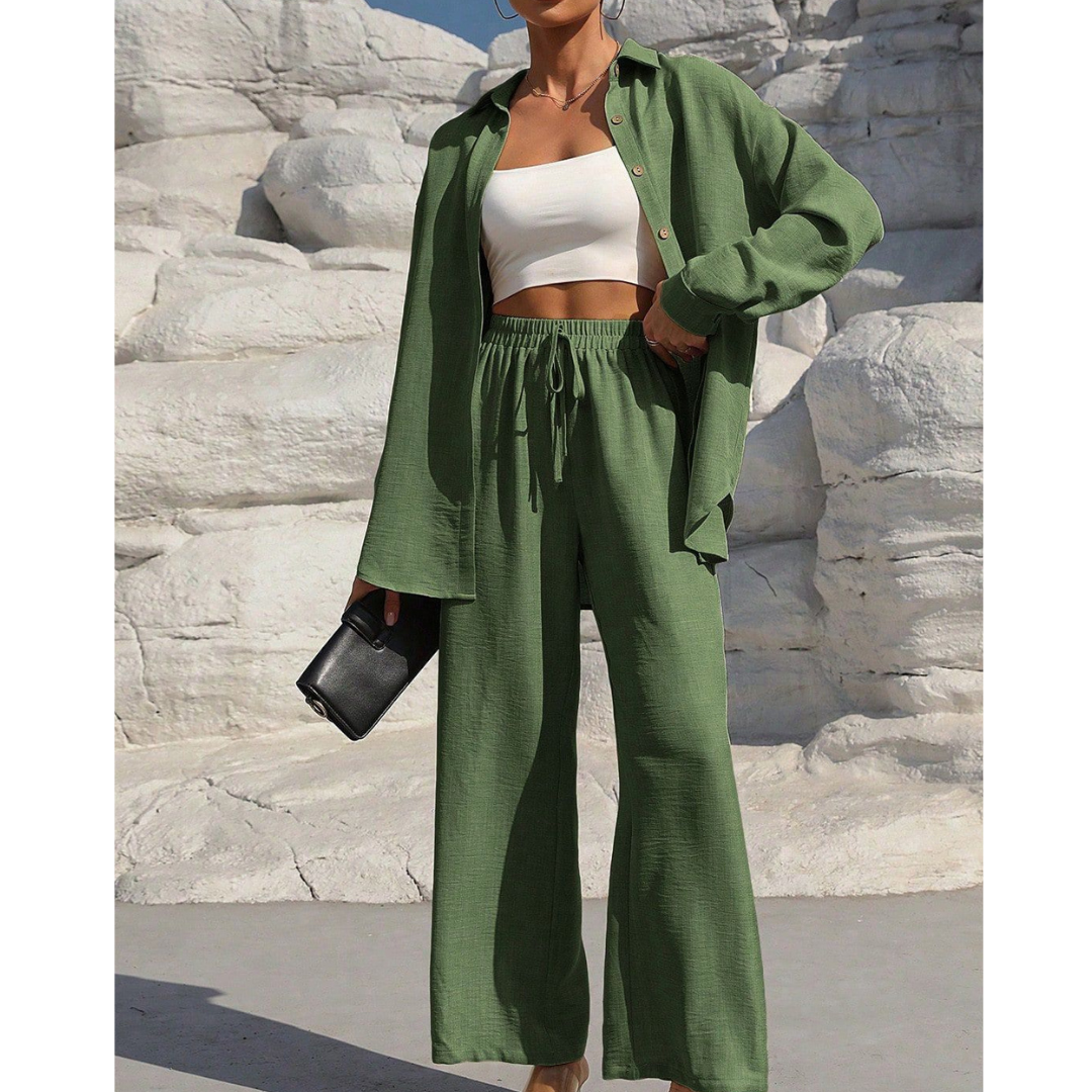 VANORA™ – Bequemes Langarm-Bluse und Hosen-Set