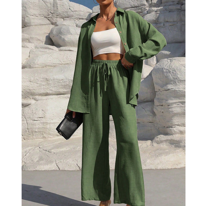VANORA™ – Bequemes Langarm-Bluse und Hosen-Set