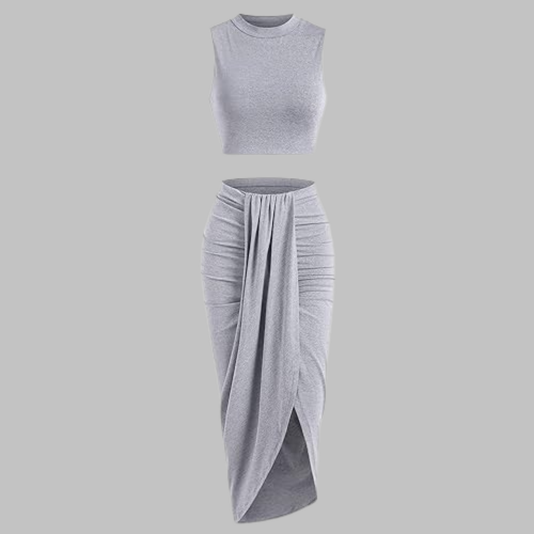 MANUELA™ - Elegantes Plisseerock-Set mit Schlitz