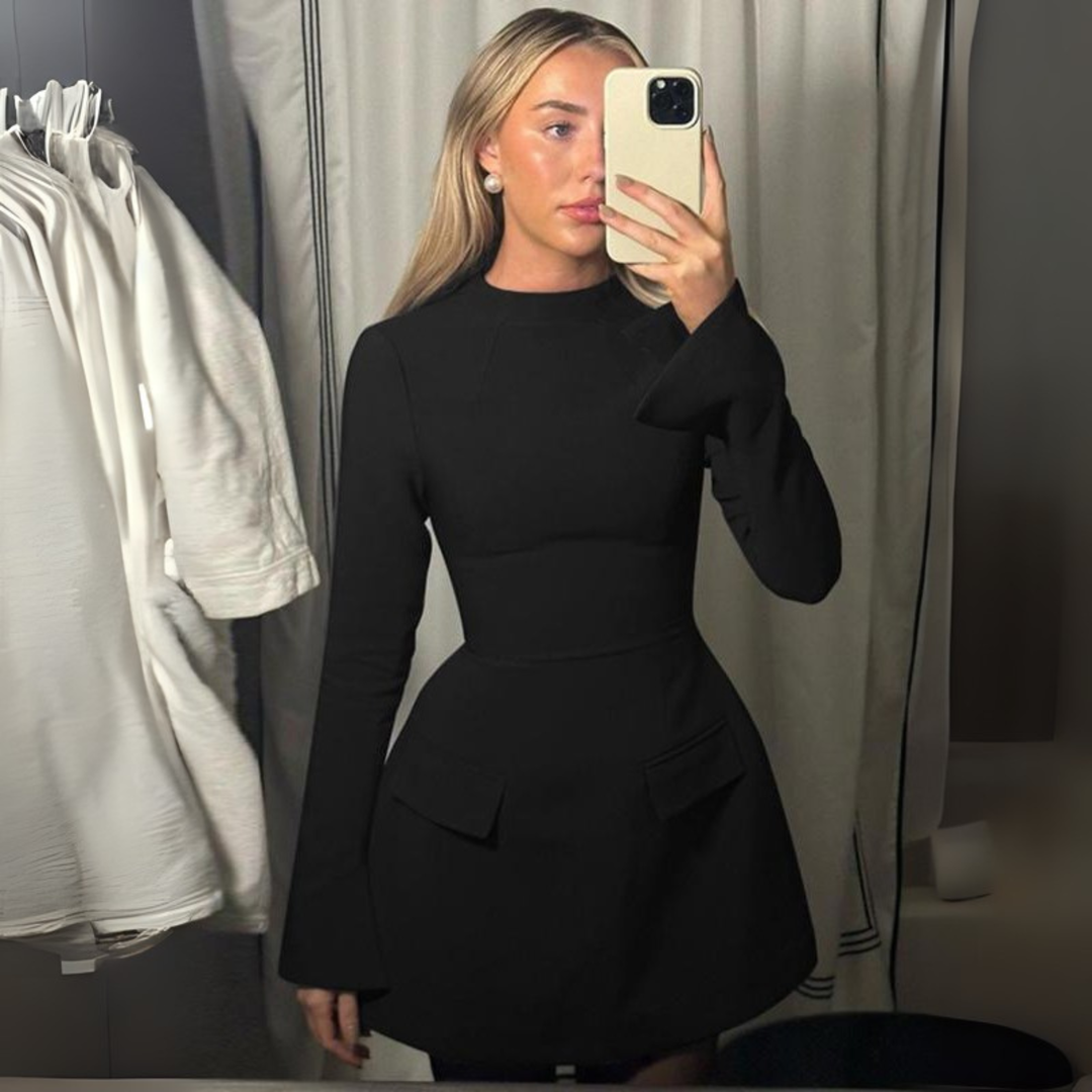 BRISHA™ – Schickes eng anliegendes Minikleid mit langen Ärmeln
