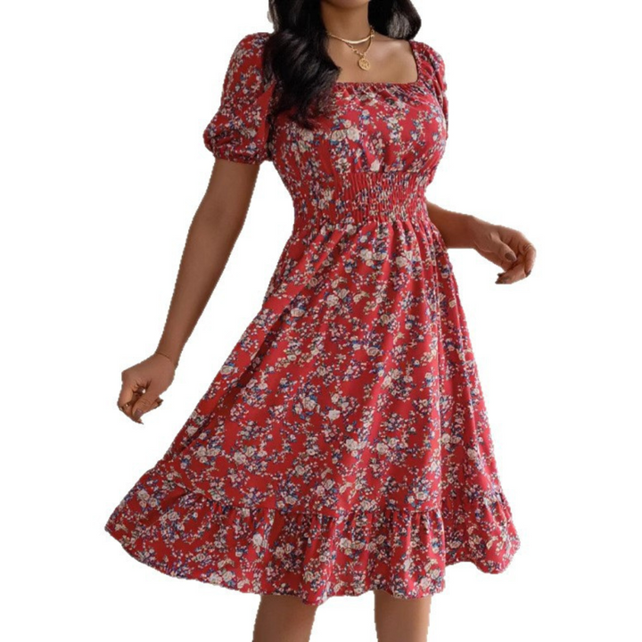 HIRAYA™ – Klassisches Sommerkleid mit eckigem Ausschnitt und Rüschen